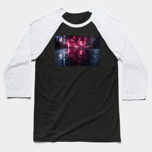 Rain in Night City Baseball T-Shirt